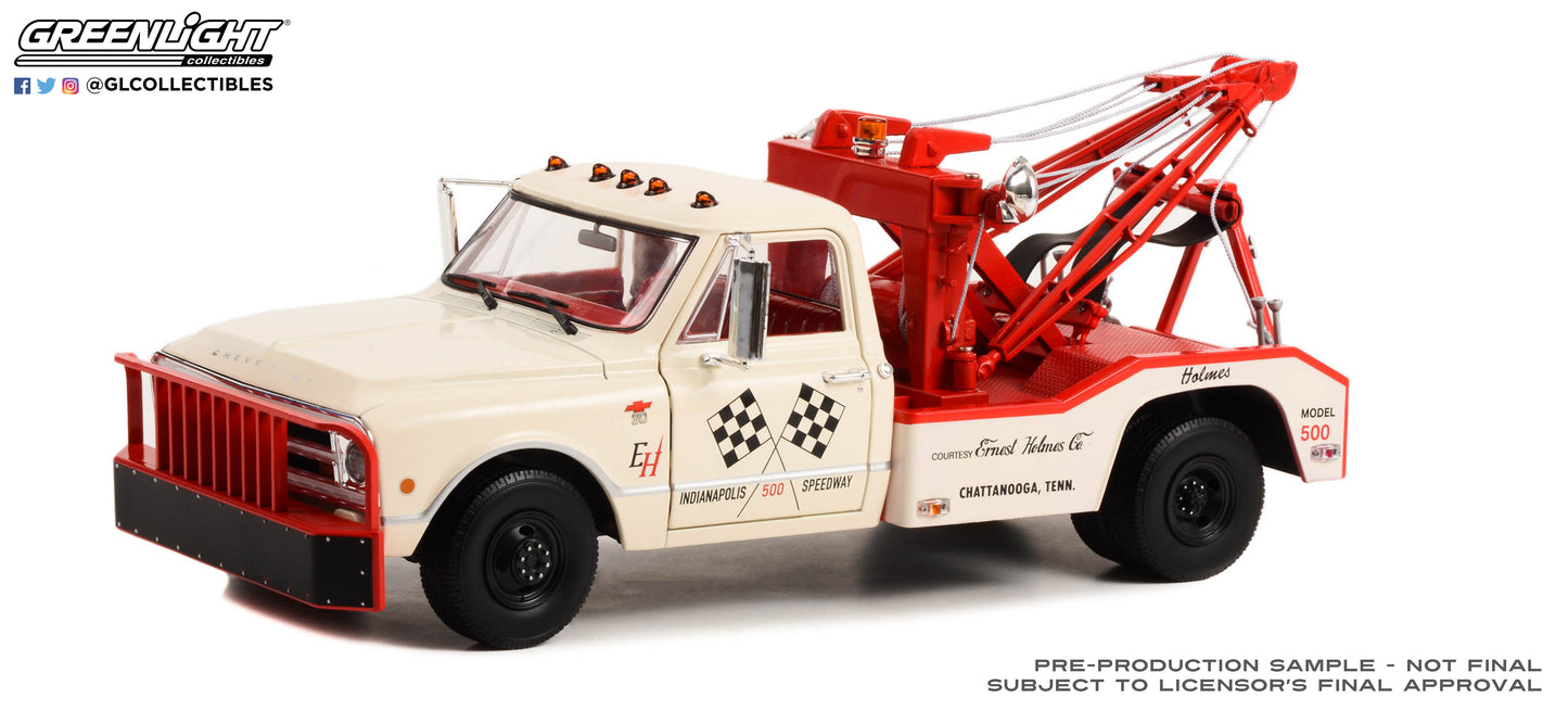 GreenLight 1:18 1967 Chevrolet C-30 Dually Wrecker - 51st Annual Indianapolis 500 Mile Race Official Truck Courtesy of Ernest Holmes Co. Chattanooga, Tennessee 13651