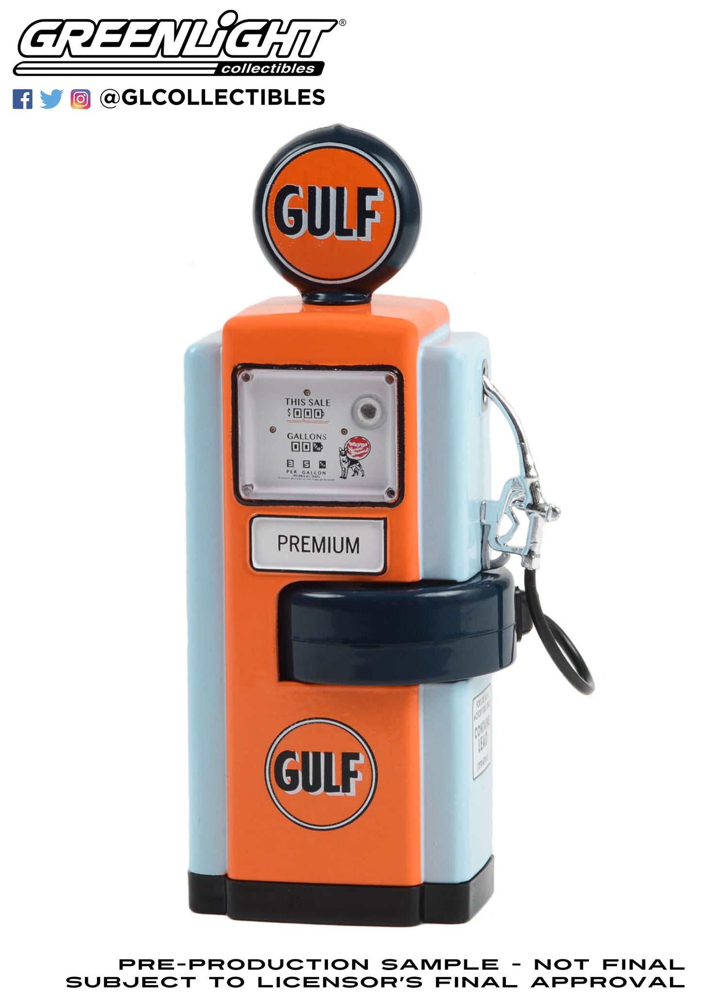 GreenLight 1:18 Vintage Gas Pumps Series 14 - 1948 Wayne 100-A Gas Pump Gulf Oil Premium 14140-A