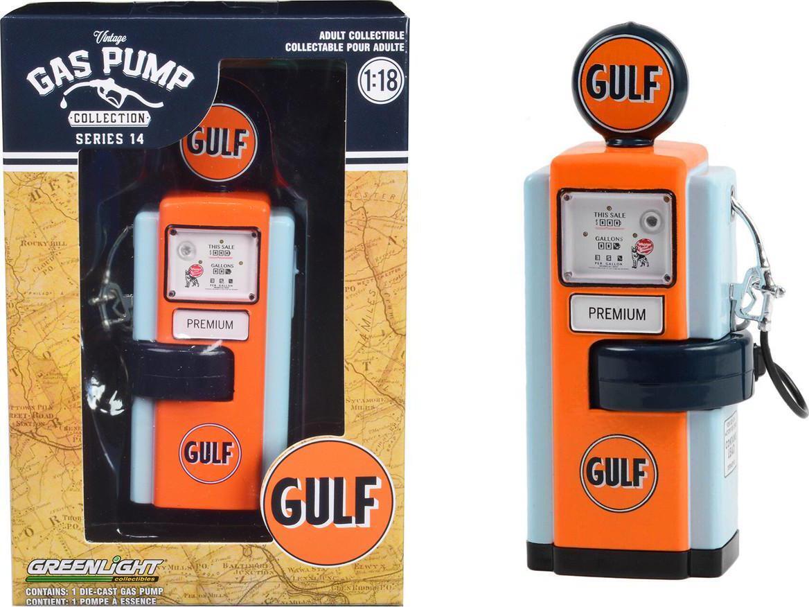 GreenLight 1:18 Vintage Gas Pumps Series 14 - 1948 Wayne 100-A Gas Pump Gulf Oil Premium 14140-A
