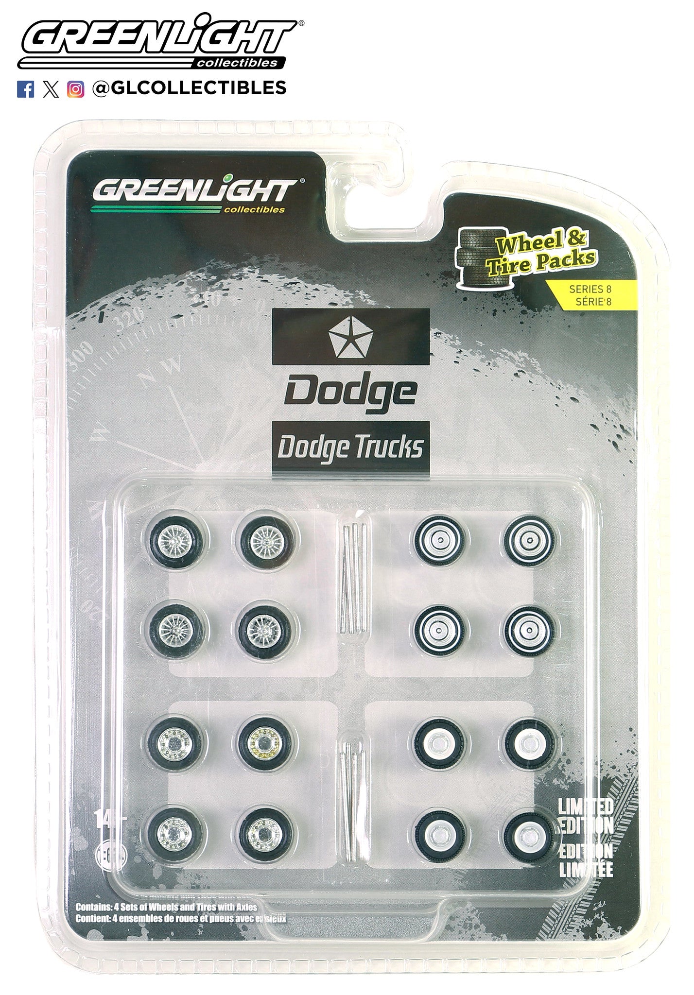 GreenLight 1:64 Auto Body Shop - Wheel & Tire Packs Series 8 - First Generation (1981-93) Dodge Ram Trucks 16190-A