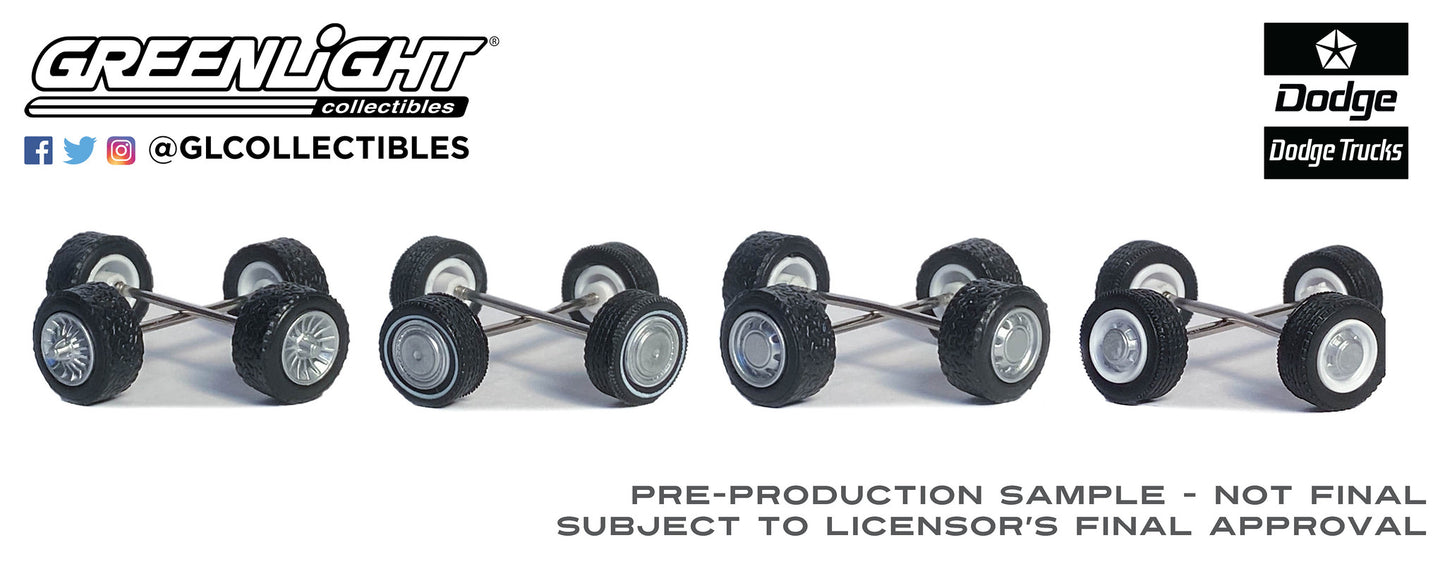 GreenLight 1:64 Auto Body Shop - Wheel & Tire Packs Series 8 - First Generation (1981-93) Dodge Ram Trucks 16190-A