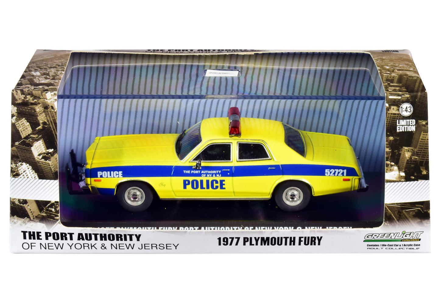 GreenLight 1:43 1977 Plymouth Fury - Port Authority of New York & New Jersey Police 86568
