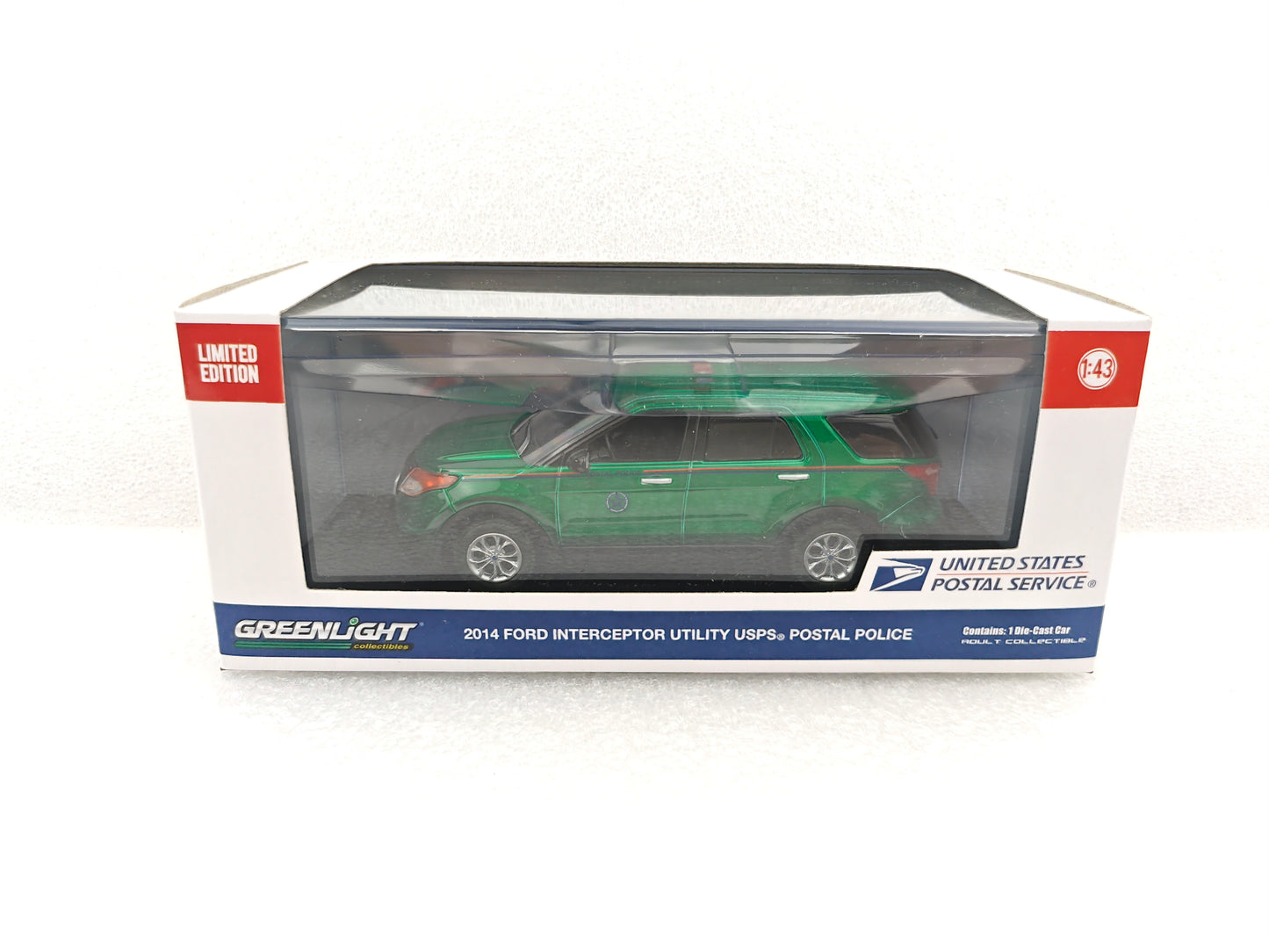 GreenLight Green Machine 1:43 2014 Ford Explorer United States Postal Service (USPS) Postal Police 86524