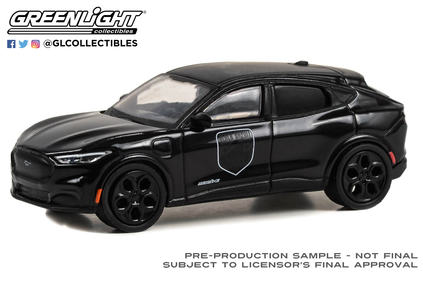 GreenLight 1:64 Black Bandit Series 28 - 2023 Ford Mustang Mach-E GT - Black Bandit Police 28130-F