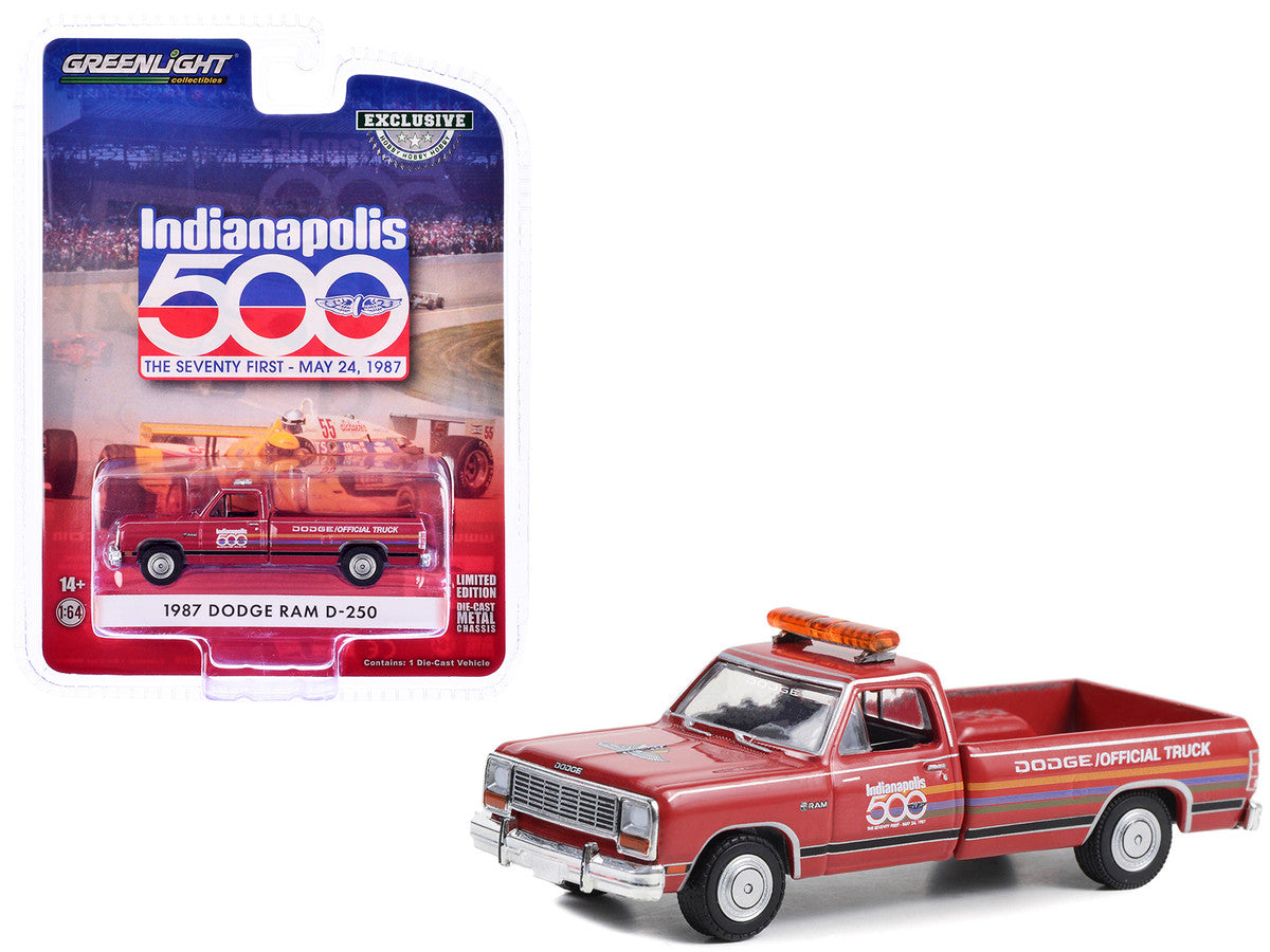 GreenLight 1:64 1987 Dodge Ram D-250 - 71st Annual Indianapolis 500 Mile Race Dodge Official Truck (Hobby Exclusive) 30399