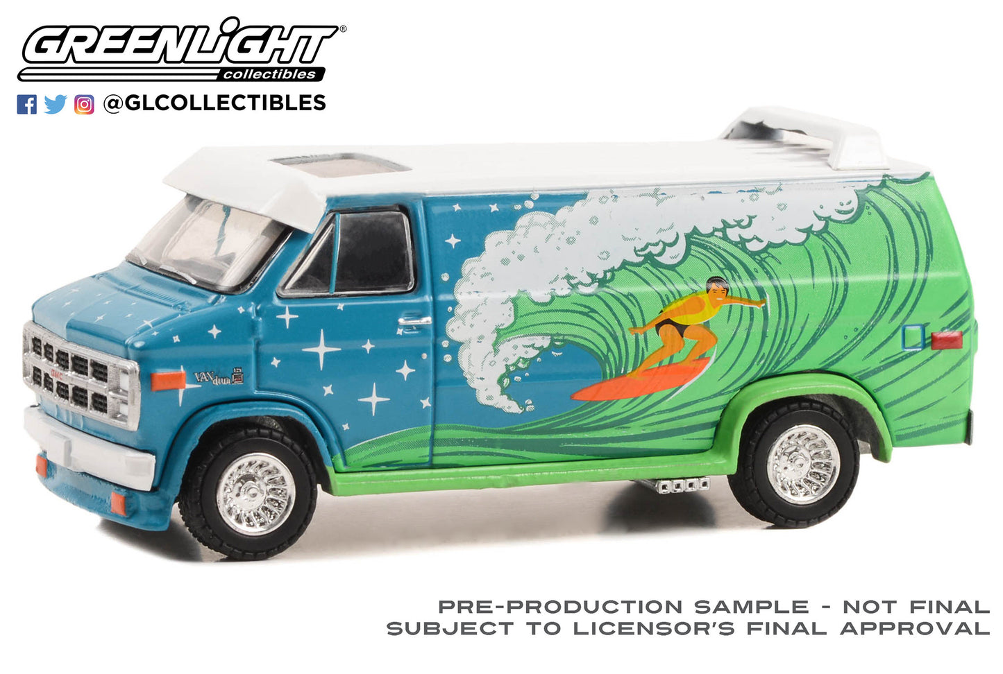 GreenLight 1:64 Vannin - 1978 GMC Vandura Custom Van - Surf Decoration 30474