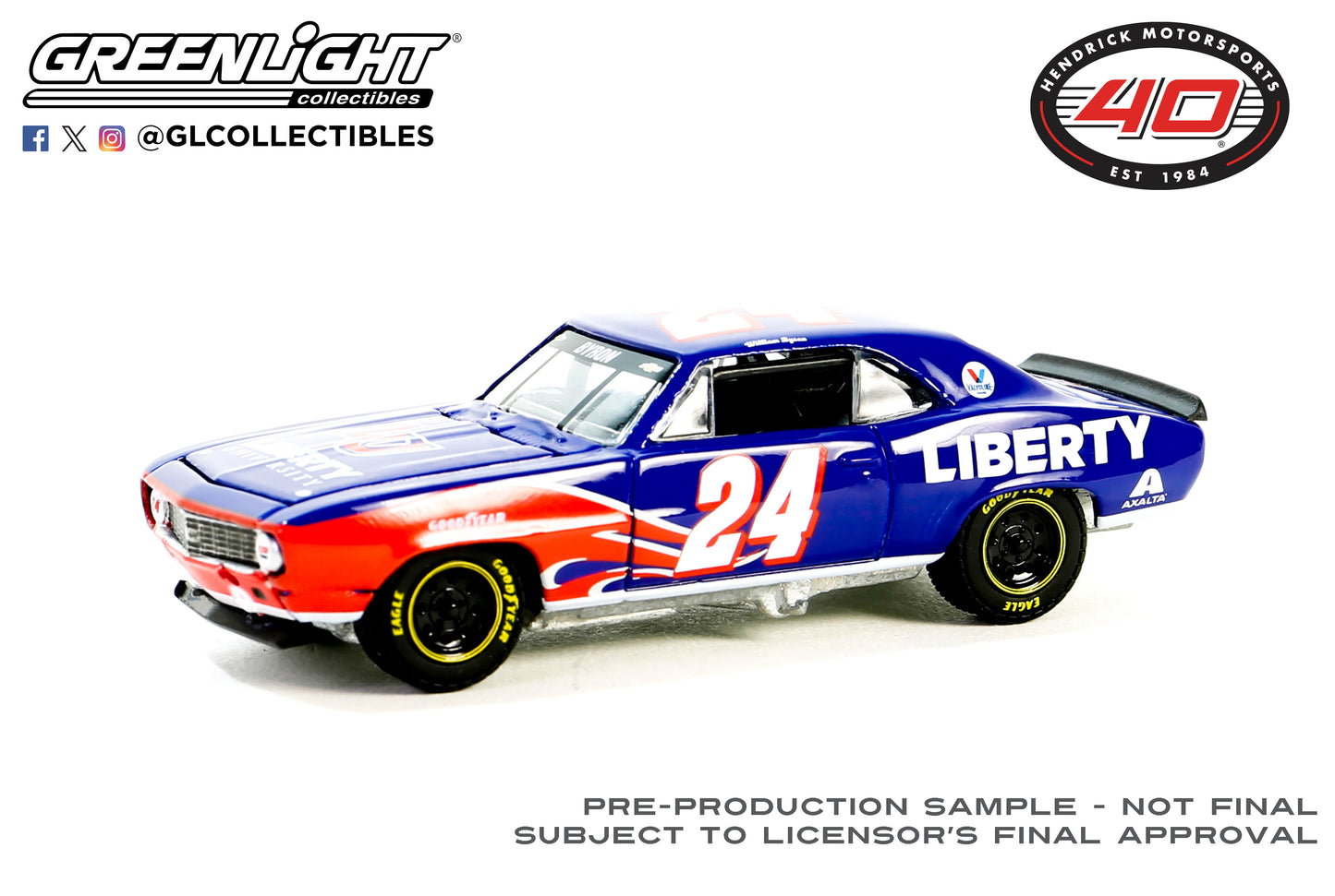 GreenLight 1:64 1969 Chevrolet Camaro - William Byron / Hendrick Motorsports First Win Tribute - August 29, 2020 - Daytona Beach, FL (Hobby Exclusive) 30496