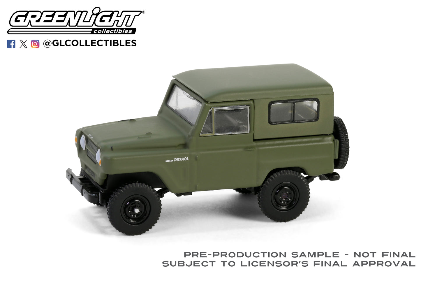 GreenLight 1:64 All-Terrain Series 16 - 1962 Nissan Patrol - Matte Olive Green 35290-A