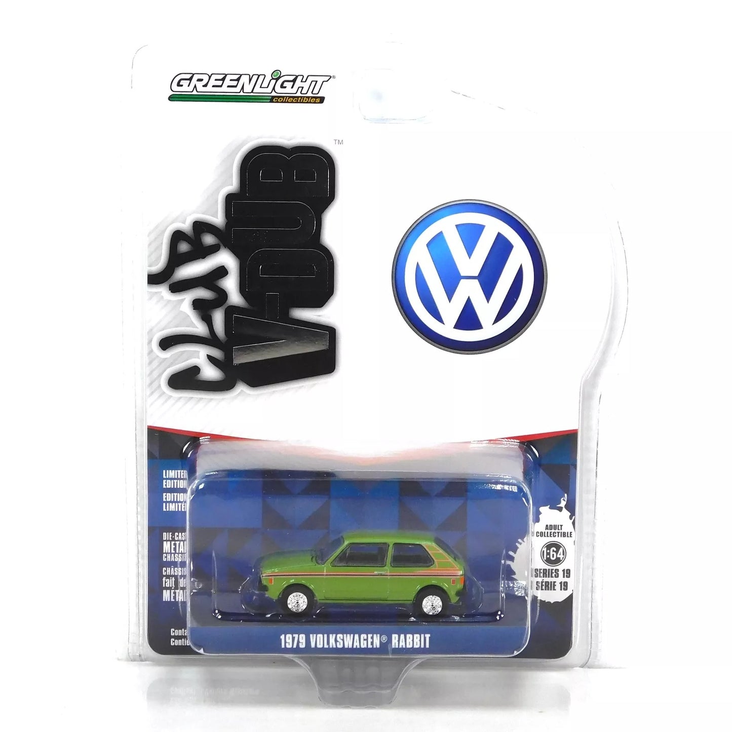 GreenLight 1:64 Club Vee-Dub Series 19 - 1979 Volkswagen Rabbit – Bali Green 36100-E