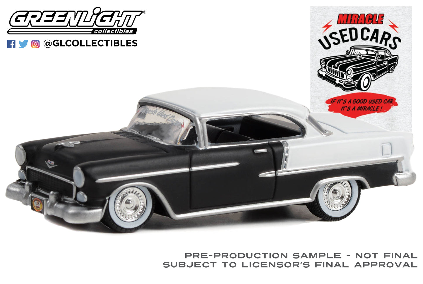 GreenLight 1:64 Busted Knuckle Garage Series 2 - 1955 Chevrolet Bel Air Lowrider “Miracle Used Cars” 39120-C