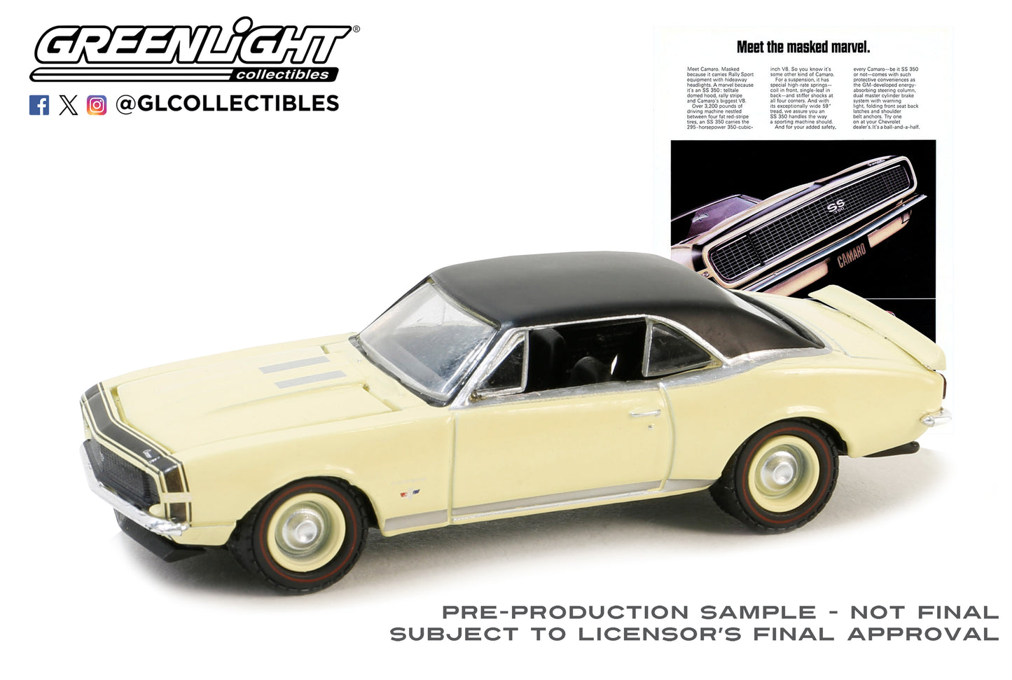 GreenLight 1:64 Vintage Ad Cars Series 10 - 1967 Chevrolet Camaro SS/RS 39140-C