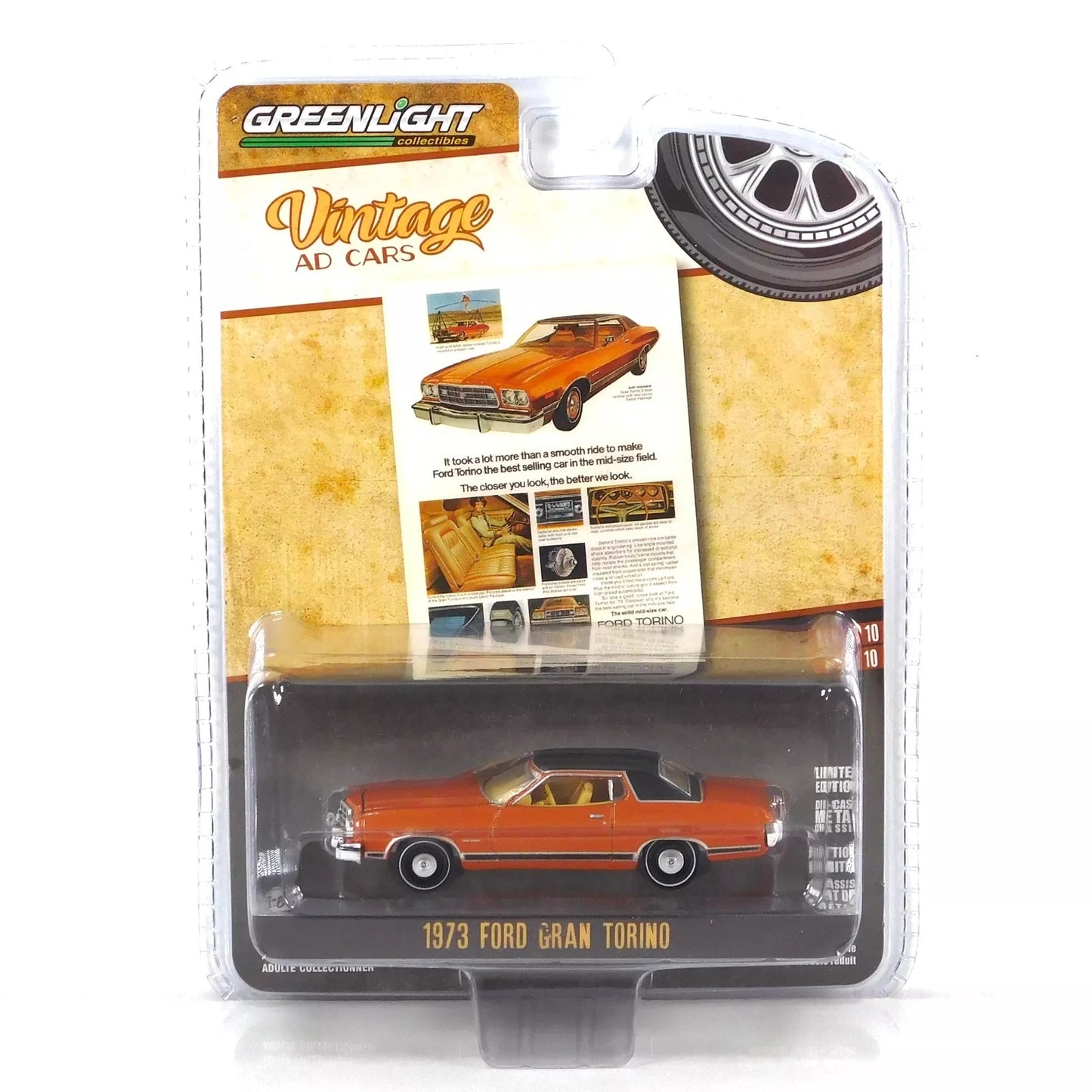 GreenLight 1:64 Vintage Ad Cars Series 10 - 1973 Ford Gran Torino 39140-E