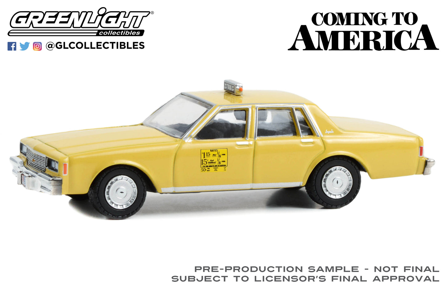 GreenLight 1:64 Hollywood Series 39 - Coming to America (1988) - 1981 Chevrolet Impala Taxi 44990-C