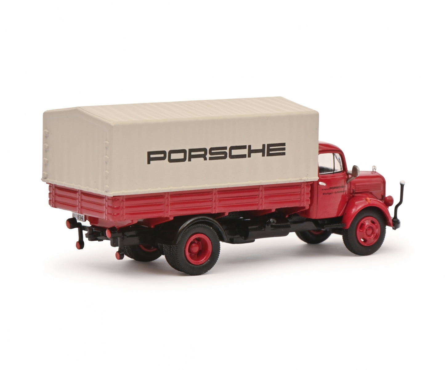 Schuco 1:87 Mercedes-Benz L3500 flatbed truck with tarpaulin PORSCHE 452667800