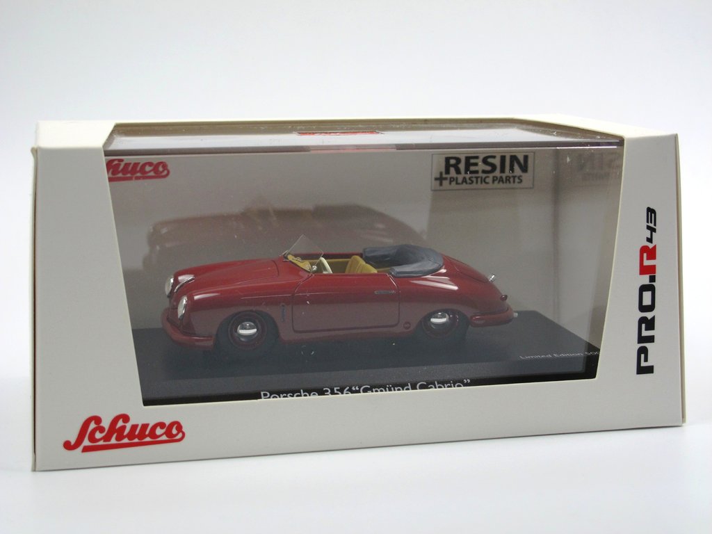 Schuco 1:43 Porsche 356 Gmund Cabriolet dark red 450879600