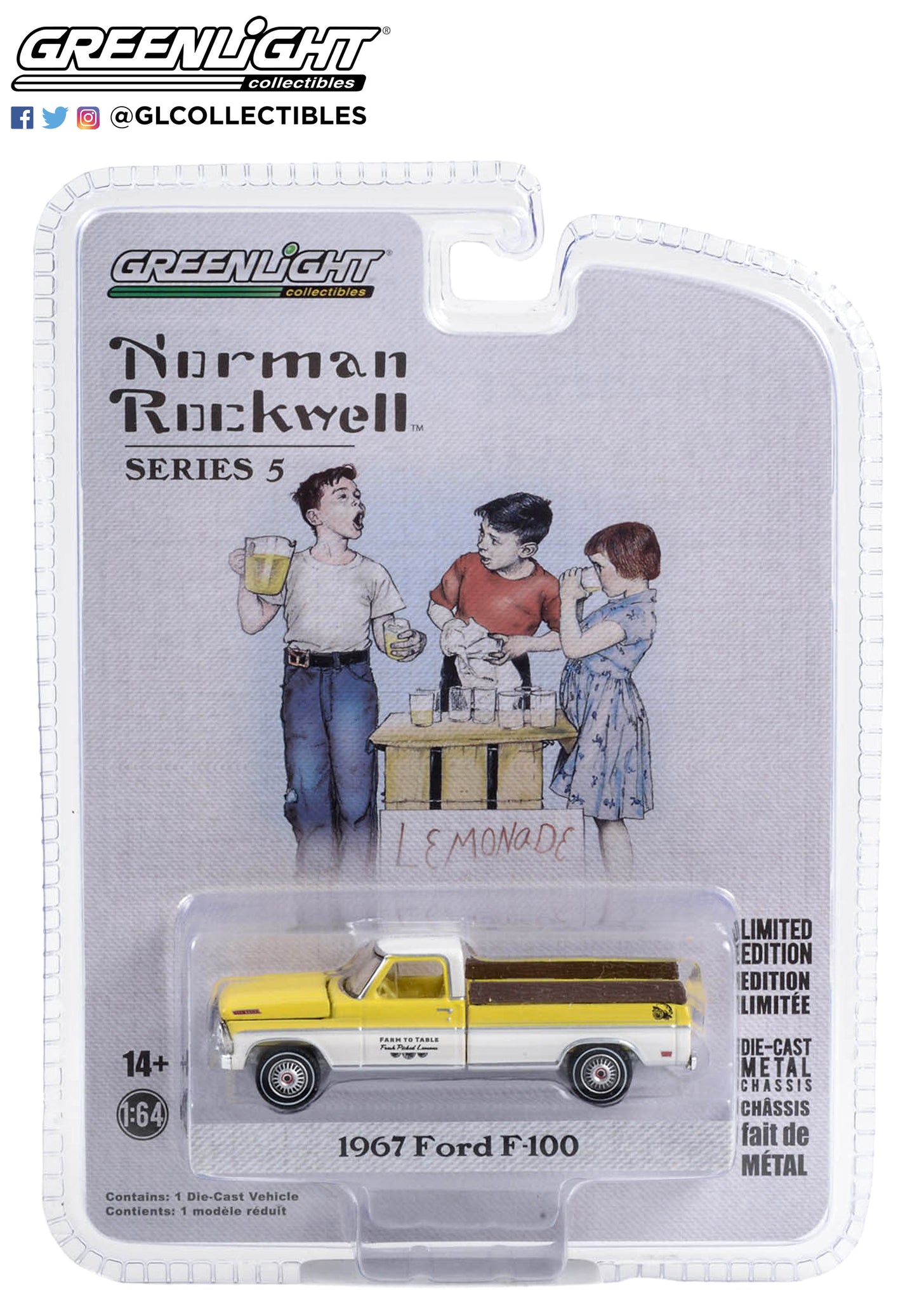 GreenLight 1:64 Norman Rockwell Series 5 - 1967 Ford F-100 - Farm to Table Fresh Picked Lemons 54080-C