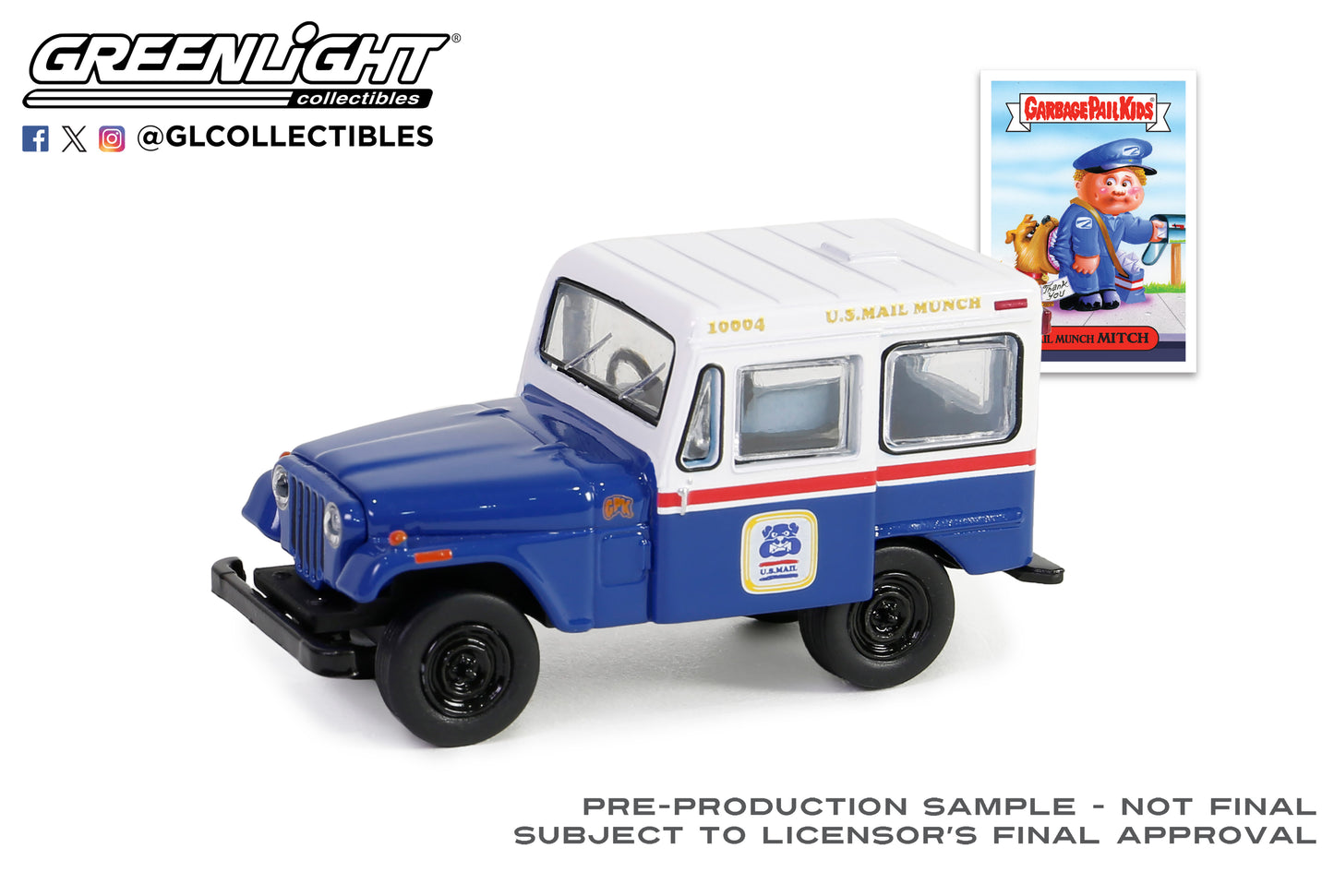 GreenLight 1:64 Garbage Pail Kids Series 6 - Mail Munch Mitch - 1970 Jeep DJ-5 54100-C