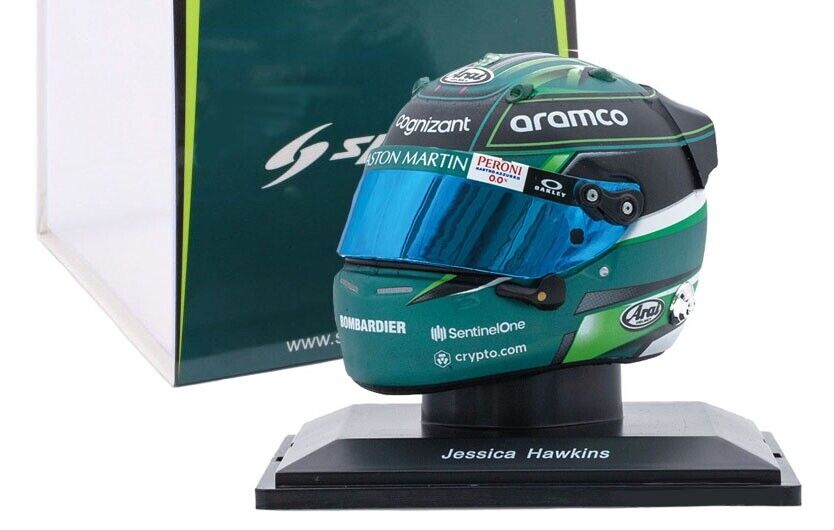 Spark 1:5 Jessica Hawkins - Aston Martin Aramco Cognizant - Debut F1 Test 2023 (Bell) Helmet 5HF133