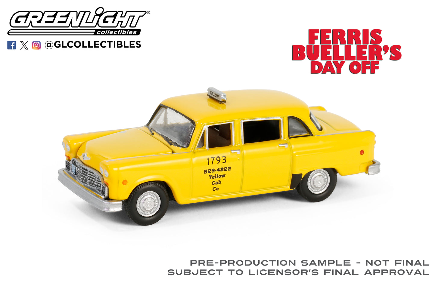 GreenLight 1:64 Hollywood Series 42 - Ferris Bueller s Day Off (1986) - 1980 Checker Taxicab Yellow Cab #1793 62030-C