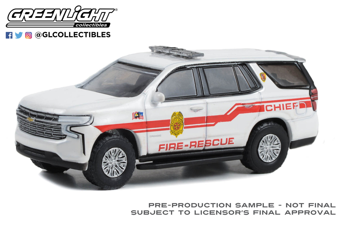 GreenLight 1:64 Fire & Rescue Series 4 - 2021 Chevrolet Tahoe - Mastic Beach Fire-Rescue Chief - Mastic Beach, Long Island, New York 67050-F