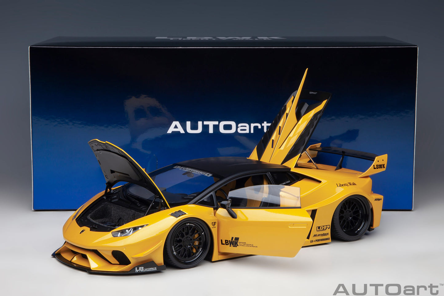 AUTOart 1:18 Liberty Walk LB Silhouette Lamborghini Huracan GT (Metallic Yellow) 79127