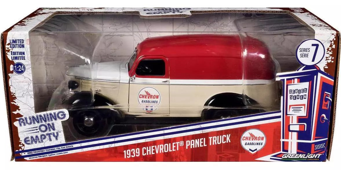 GreenLight 1:24 Running on Empty - 1939 Chevrolet Panel Truck – Chevron 85081