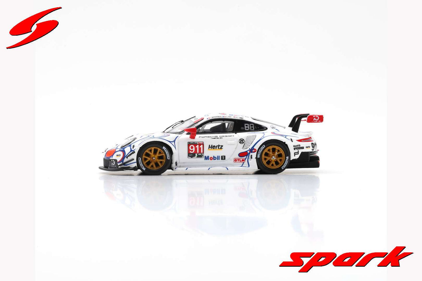 Spark 1:87 Porsche 911 RSR #911 Porsche GT Team Winner GTLM class Petit Le Mans 2018 P.Pilet - N.Tandy - F.Makowiecki 87S147