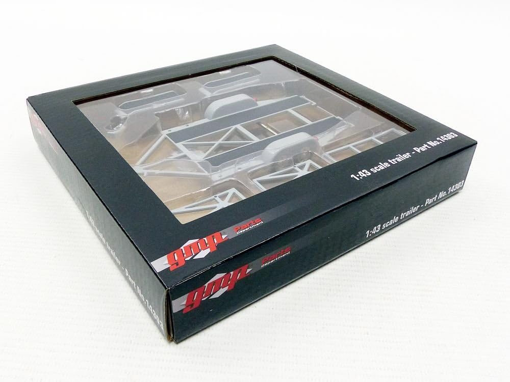 GMP 1:43 Tandem Car Trailer with Tire Rack - Grey GMP-14303
