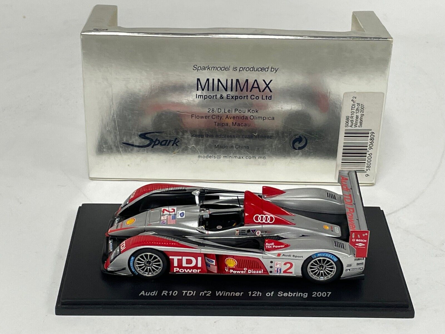 Spark 1:43 Audi R10 TDI #2 Winner 12 Hours of Sebring 2007 S0680