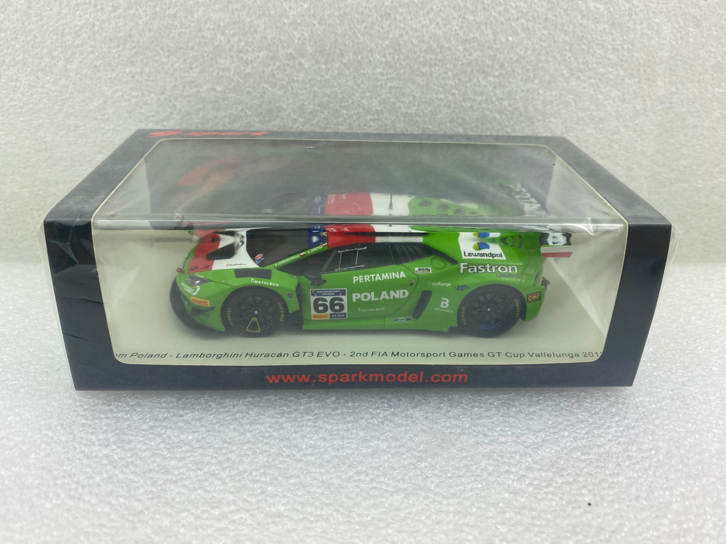 Spark 1:43 Lamborghini Huracan GT3 EVO #66 Team Poland 2nd FIA Motorsport Games GT Cup Vallelunga 2019 A.Lewandowski - A.Janosz S9608