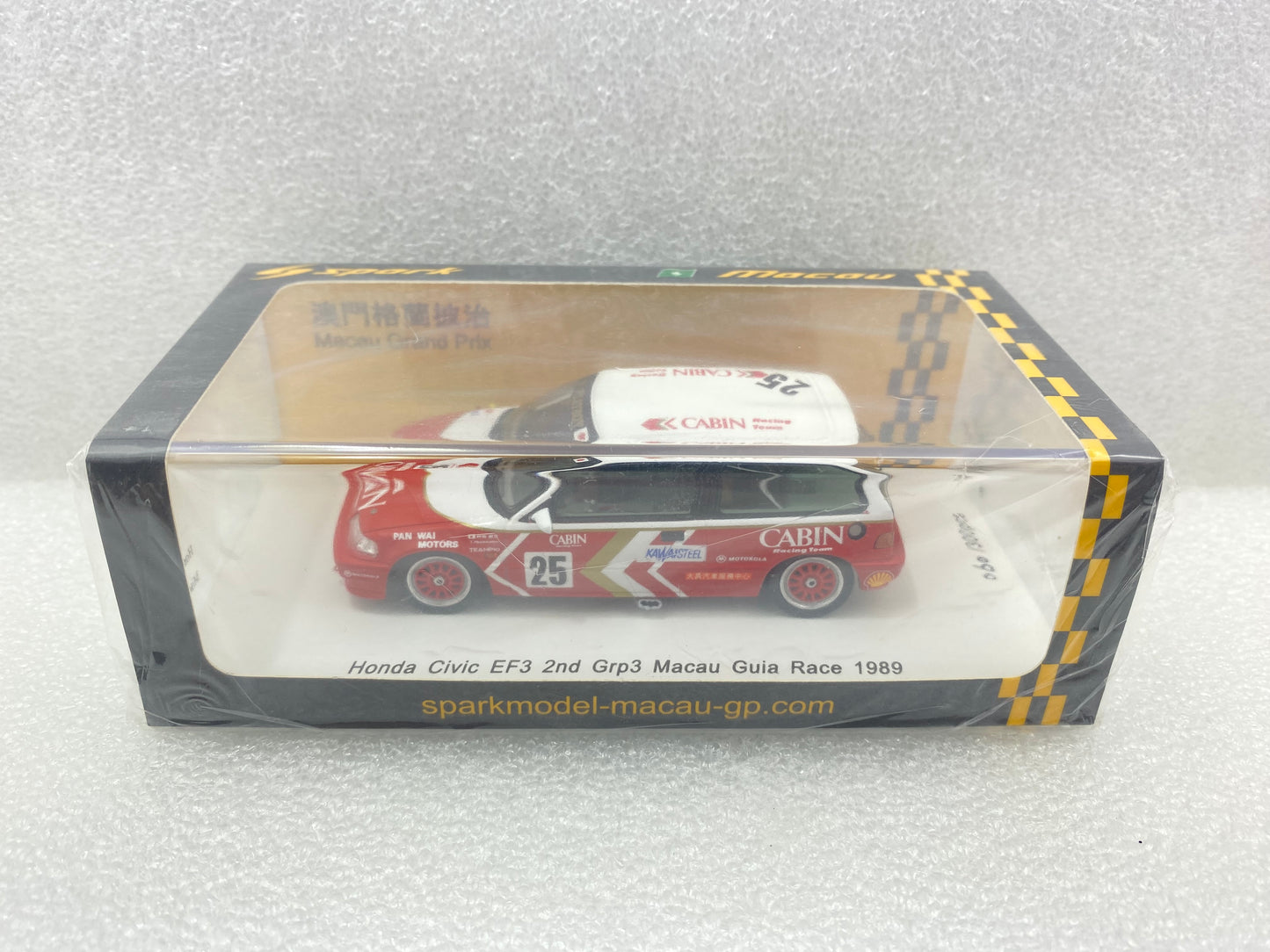 Spark 1:43 Honda Civic EF3 #25 Yasuo Muramatsu 2nd Grp3 Macau Guia Race 1989 SA127