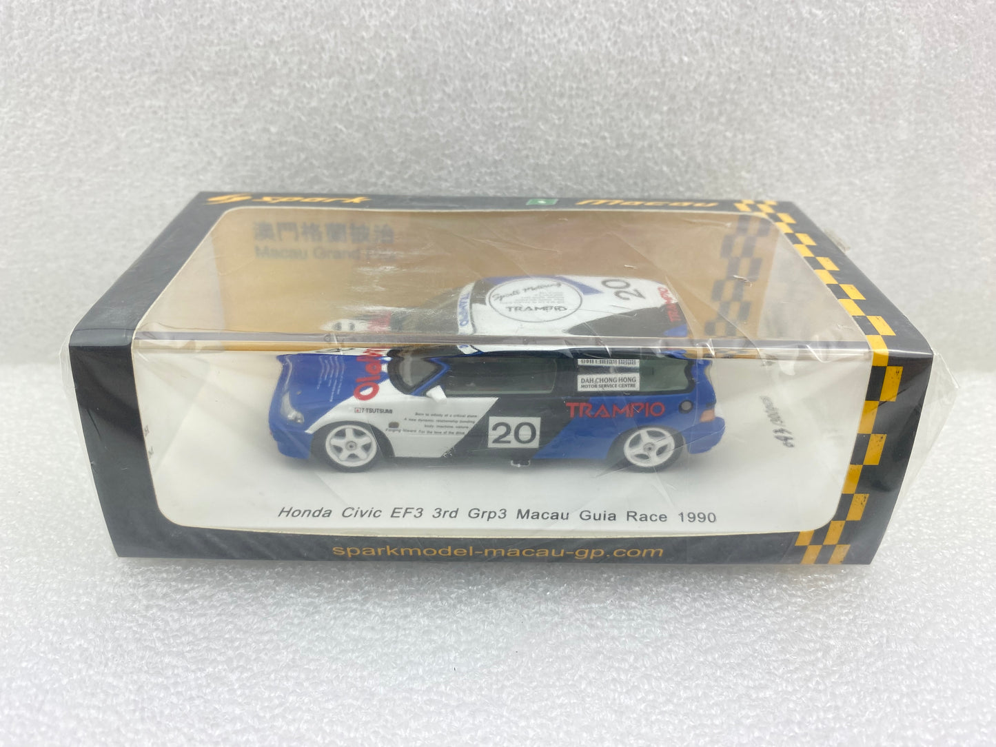 Spark 1:43 Honda Civic EF3 #20 Tomohiko Tsutsumi 3rd Grp3 Macau Guia Race 1990 SA132