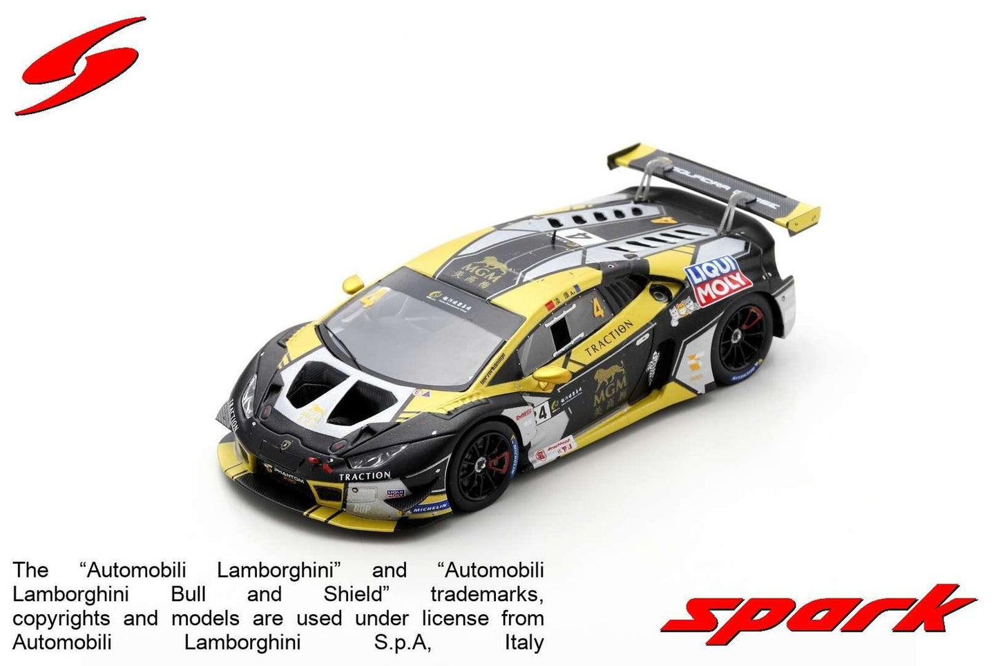 Spark 1:43 Lamborghini Huracan GT3 EVO No.4 Phantom Pro Racing 4th Macau GT Cup 2022 Ling Kang SA266