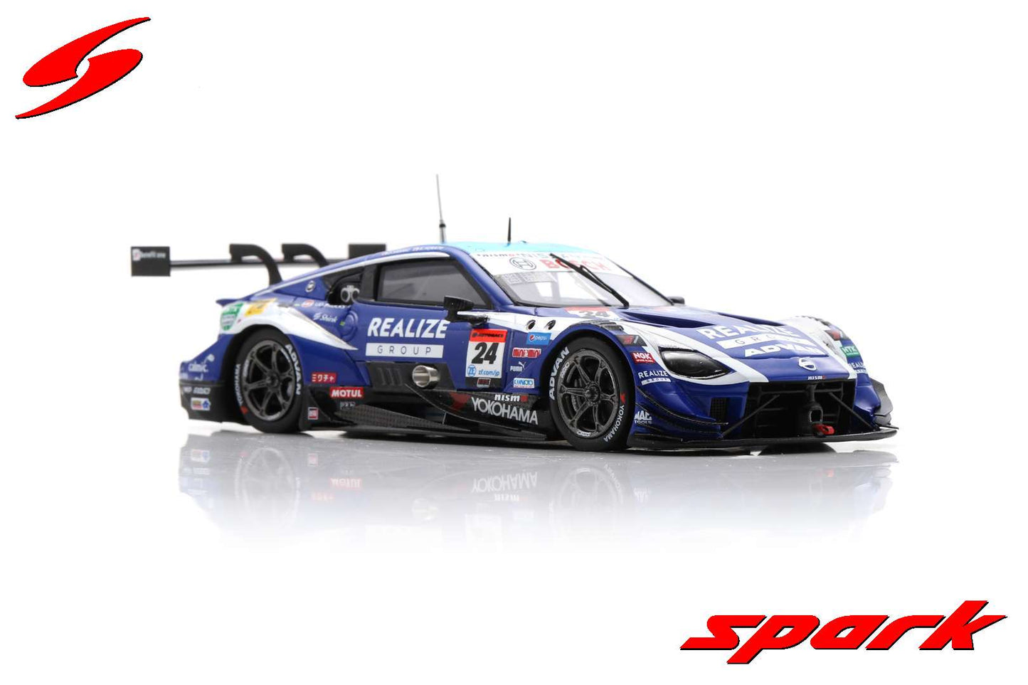 Spark 1:43 REALIZE Corporation ADVAN Z No.24 KONDO RACING Nissan Z GT500 SUPER GT 2023 Daiki Sasaki - Kohei Hirate SGT059