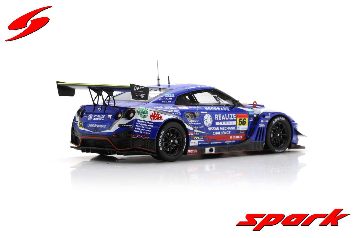 Spark 1:43 REALIZE NISSAN MECHANIC CHALLENGE Nissan GT-R No.56 KONDO RACING GT300 SUPER GT 2023 Joao Paulo de Oliveira - Teppei Natori SGT083