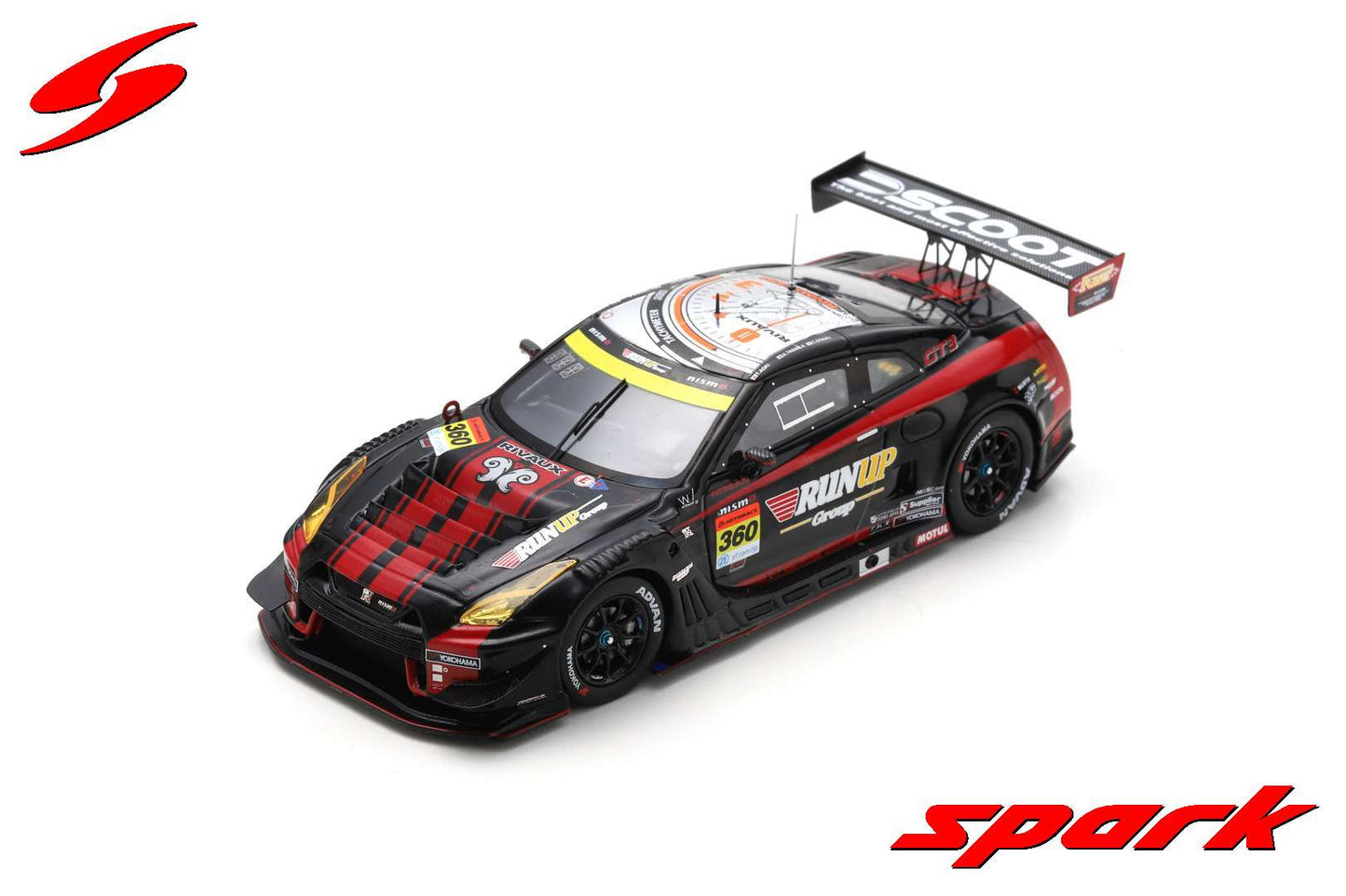 Spark 1:43 RUNUP RIVAUX Nissan GT-R No.360 TOMEI SPORTS GT300 SUPER GT 2023 Takayuki Aoki - Atsushi Tanaka - Takuya Otaki SGT091