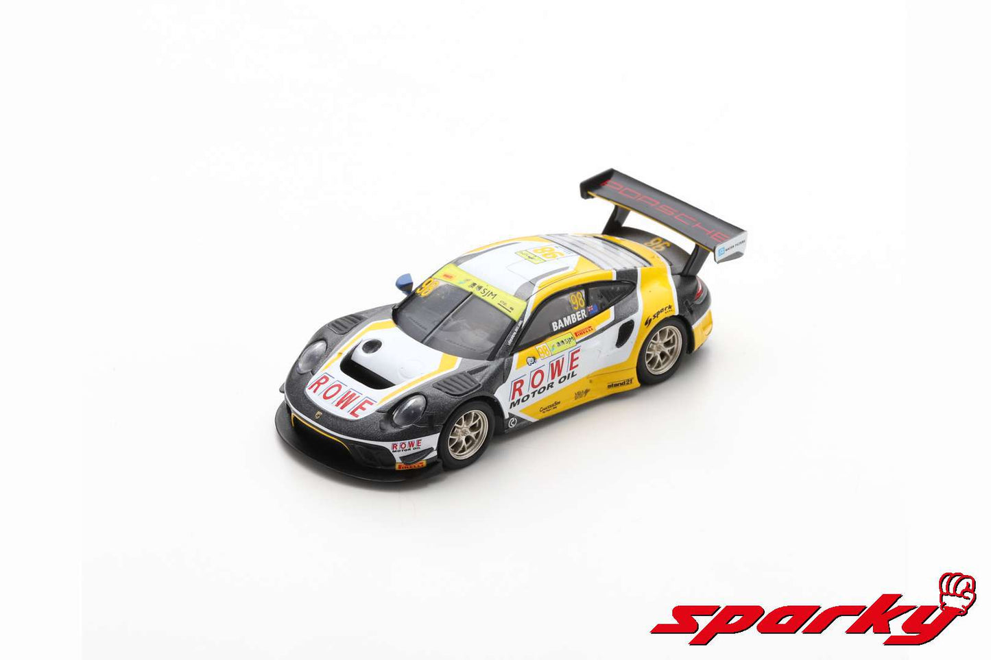 Spark 1:64 Porsche 911 GT3 R #98 ROWE Racing 3rd FIA GT World Cup Macau 2019 Earl Bamber Y167