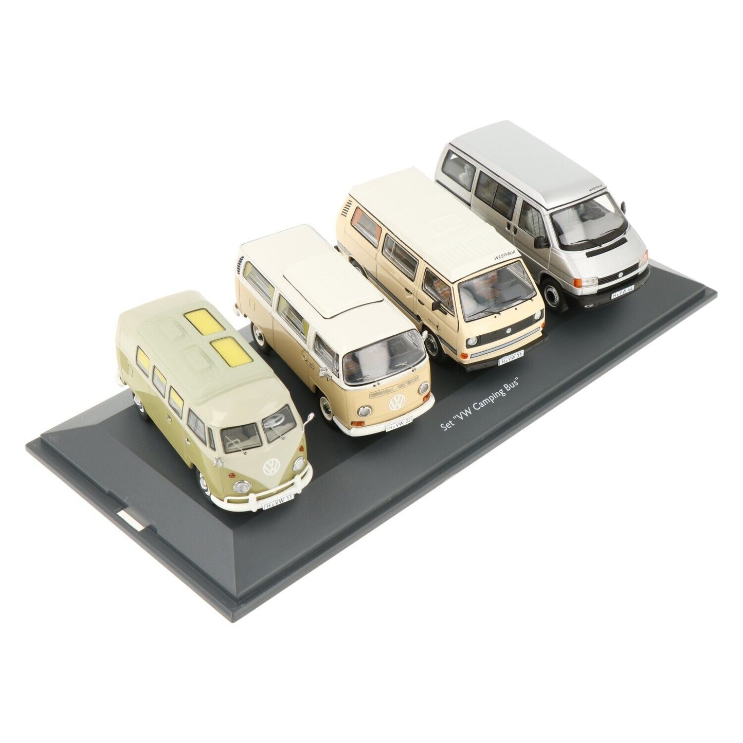 Schuco 1:43 Volkswagen T1B T2A T3A T4A Camping Bus Set Camper 450359100