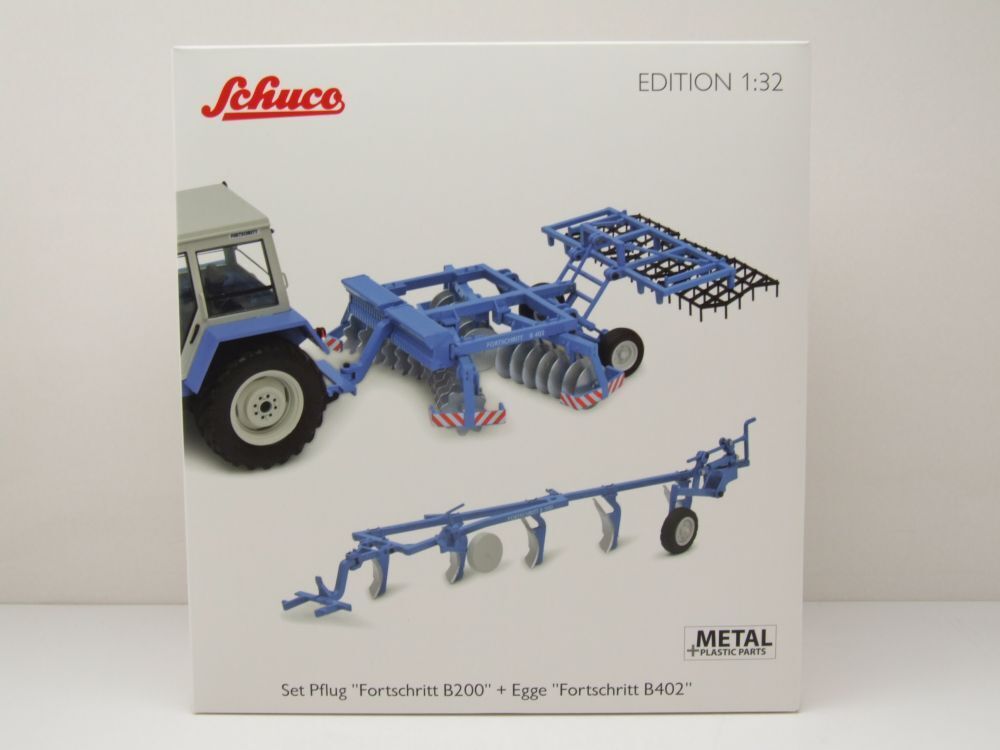 Schuco 1:32 Set Pflug Fortschritt B200 + Egge Fortschritt B402 450788200
