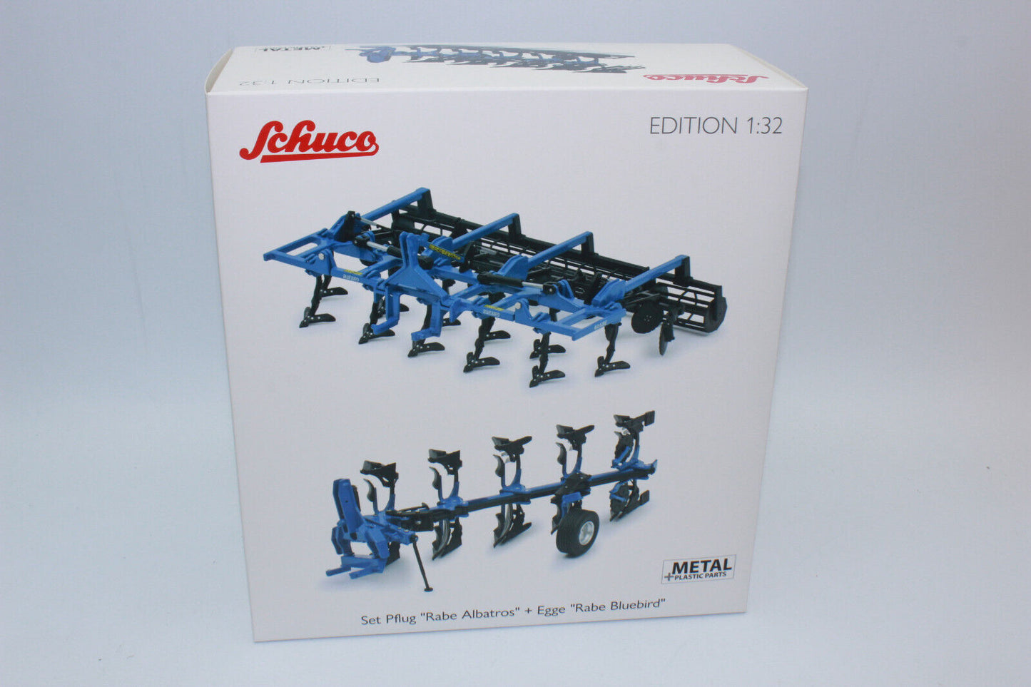 Schuco 1:32 Set Pflug Rabe Albatros + Egge Rabe Bluebird 450788300