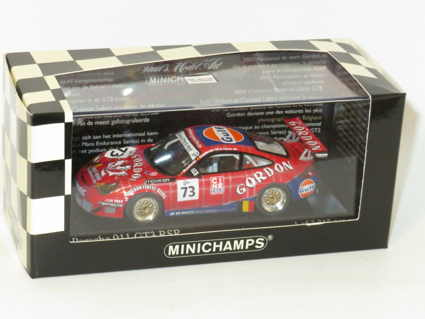Minichamps 1:43 Porsche 911 GT3 RSR Lambert/Lefort/Palttala Team Gordon #73 1000KM Spa-Francorchamps 2005 400056473