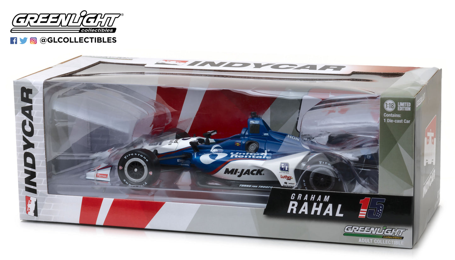 GreenLight 1:18 IndyCar Series 2018 #15 Graham Rahal / Rahal Letterman Lanigan Racing United Rentals 11027