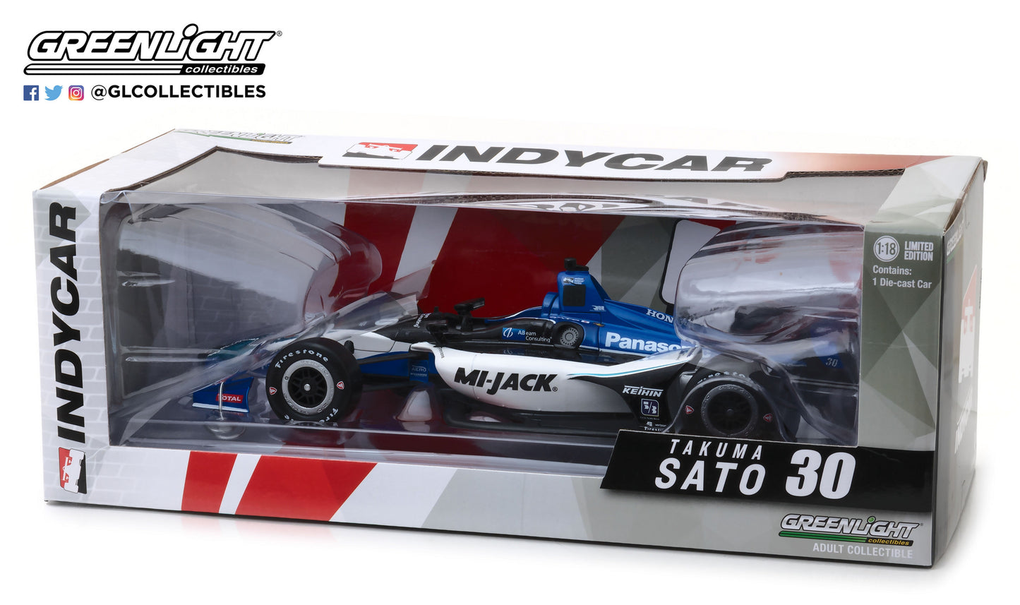 GreenLight 1:18 IndyCar Series 2018 #30 Takuma Sato / Rahal Letterman Lanigan Racing, Mi-Jack 11028