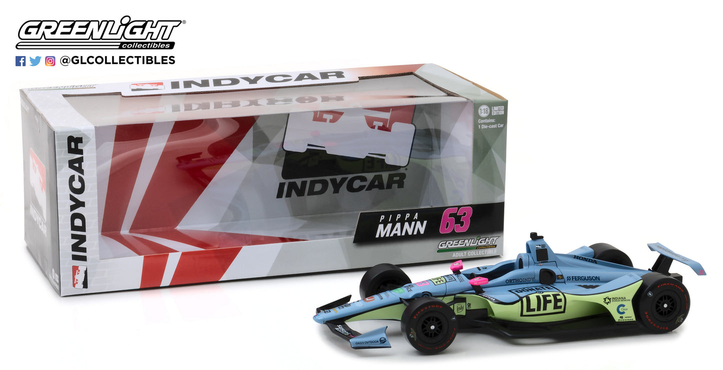 GreenLight 1:18 IndyCar Series 2018 #63 Pippa Mann / Dale Coyne Racing, Donate Life Indiana 11038