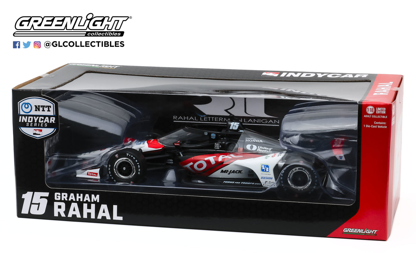 GreenLight 1:18 2020 NTT IndyCar Series - #15 Graham Rahal / Rahal Letterman Lanigan Racing, Total 11077
