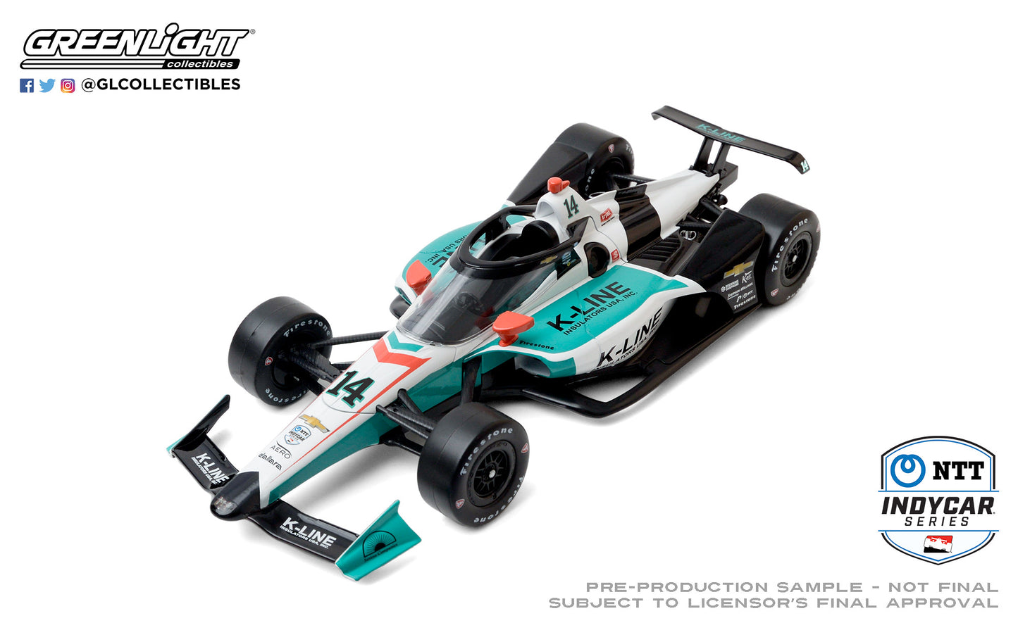 GreenLight 1:18 2020 NTT IndyCar Series - #14 Dalton Kellett / A. J. Foyt Enterprises, K-Line 11095