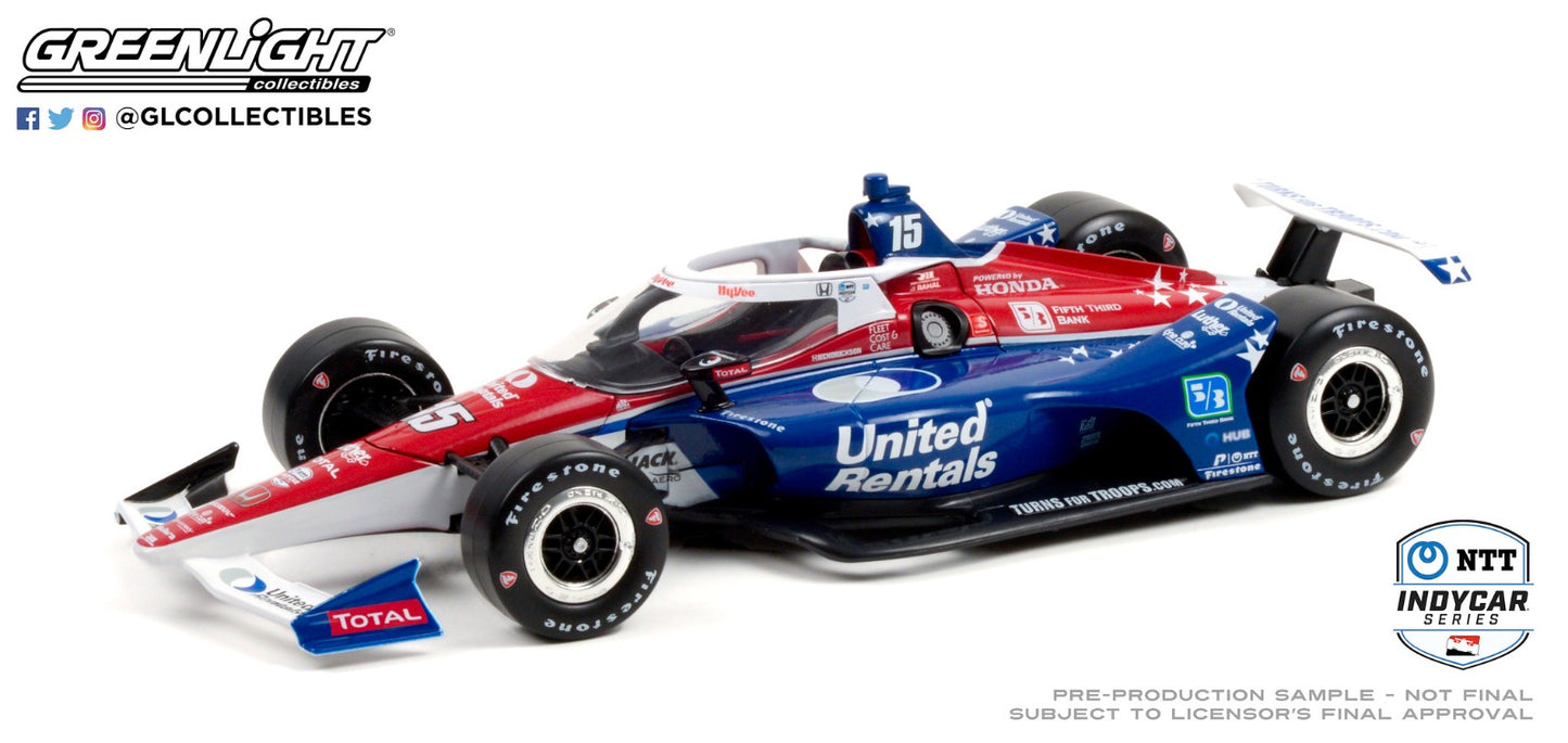 GreenLight 1:18 2021 NTT IndyCar Series - #15 Graham Rahal / Rahal Letterman Lanigan Racing, United Rentals 11114