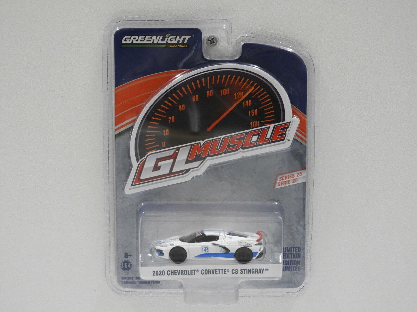 GreenLight 1:64 GreenLight Muscle Series 25 - 2020 Chevrolet Corvette C8 Stingray Coupe - #145 Track Battle 13300-E