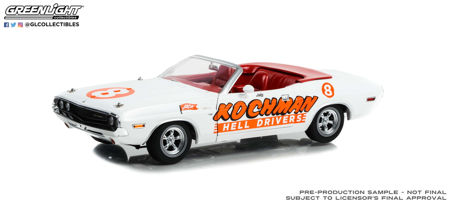 GreenLight 1:18 1970 Dodge Challenger Convertible - Kochman Hell Drivers 13633