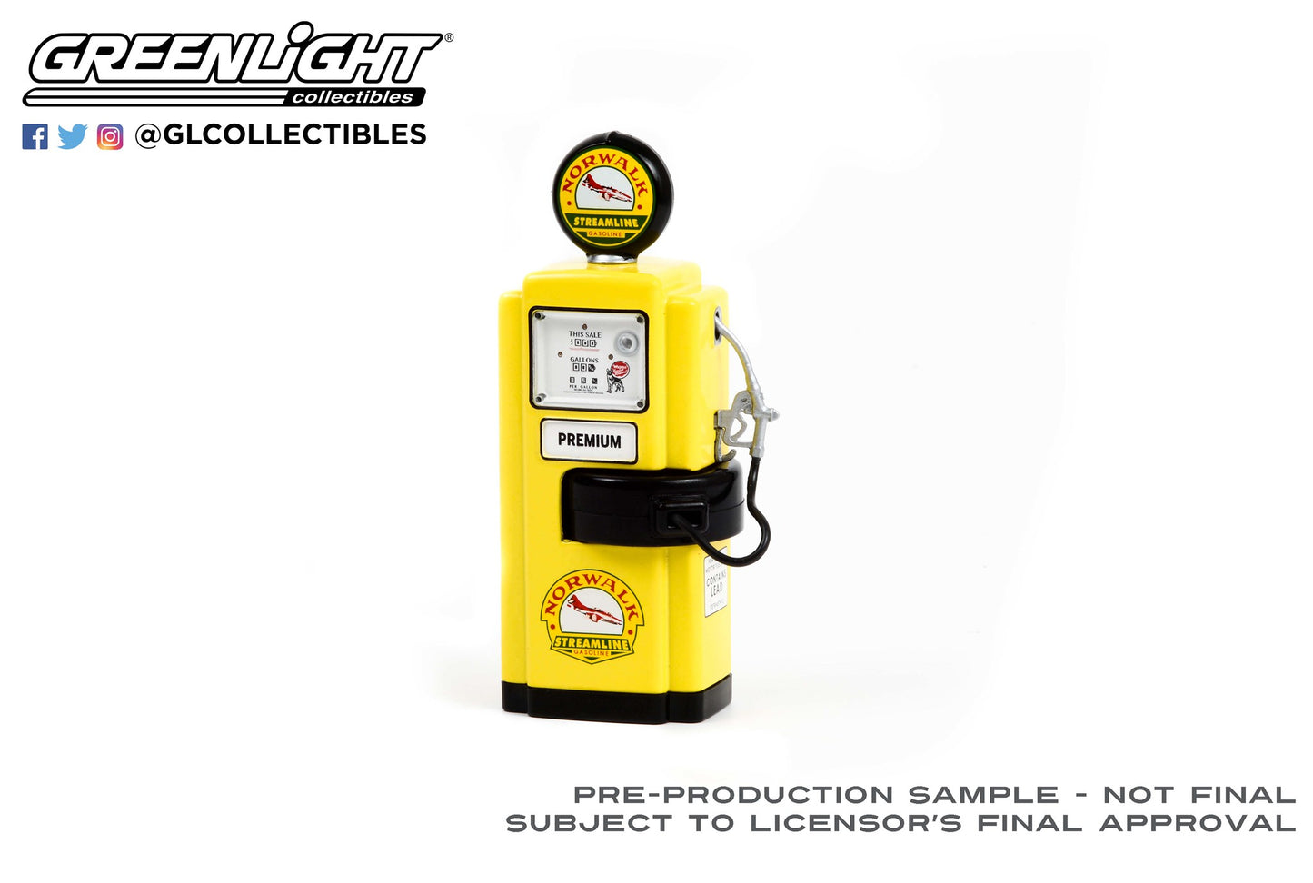 GreenLight 1:18 Vintage Gas Pumps Series 11 - 1948 Wayne 100-A Gas Pump Norwalk Gasoline 14110-A